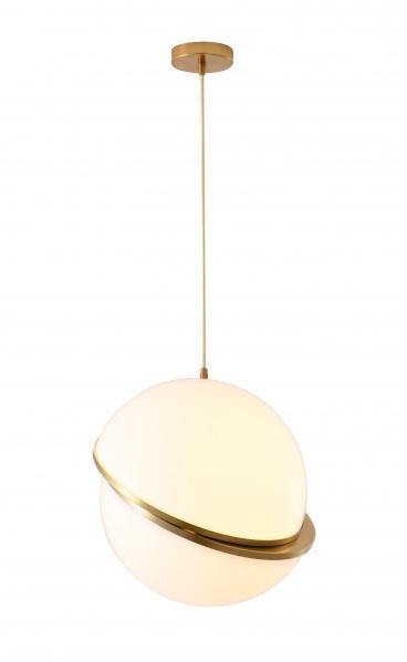 Gold with White Acrylic Orb Single Pendant - LV LIGHTING