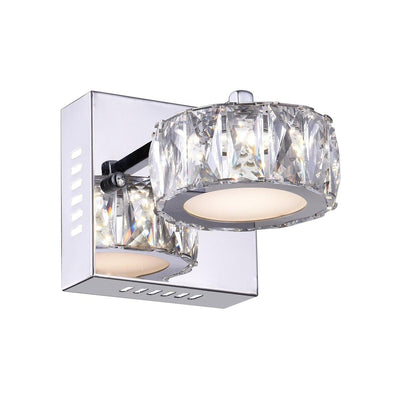 LED Chrome with Crystal Ring Wall Sconce - LV LIGHTING