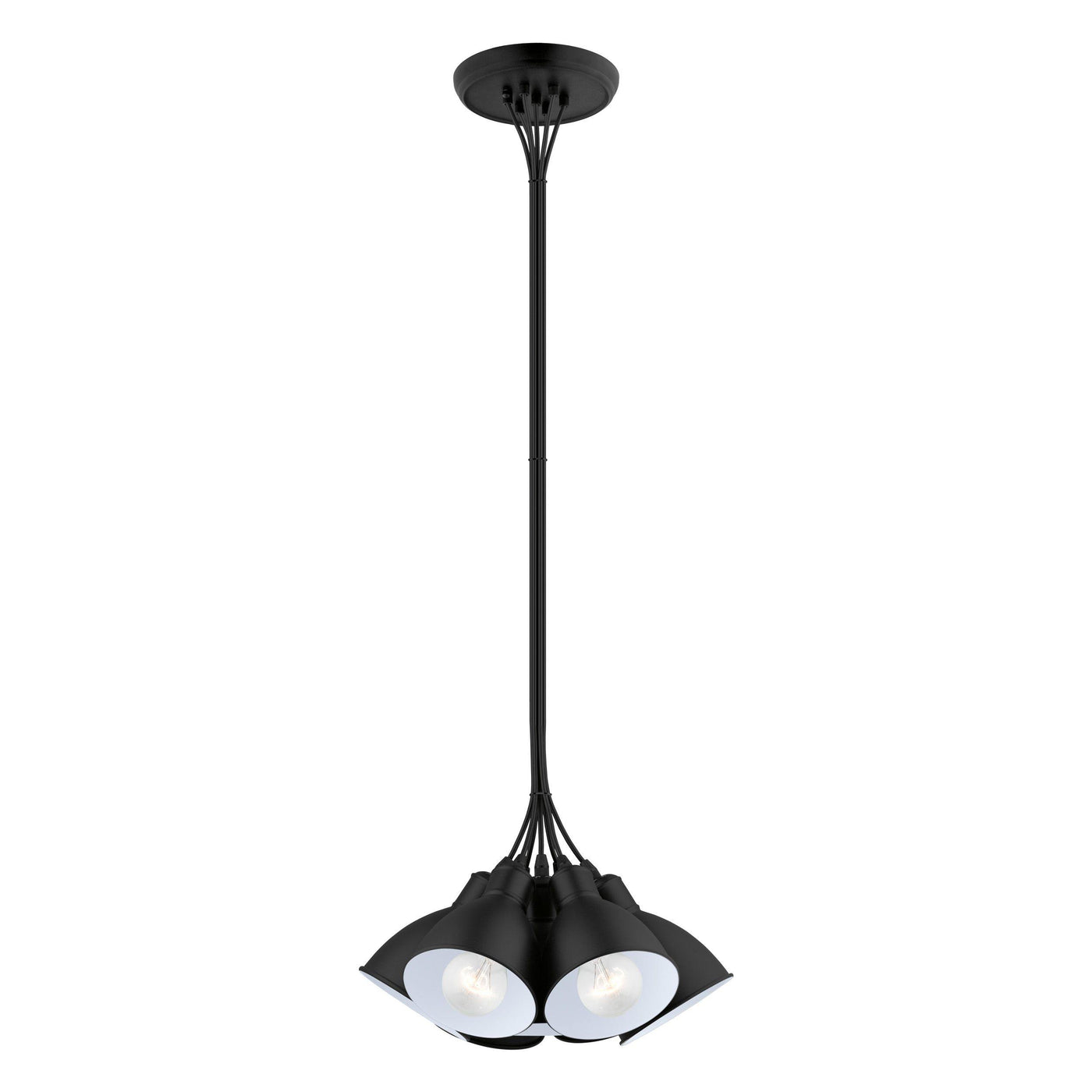 Black with White Strapped Pendant - LV LIGHTING