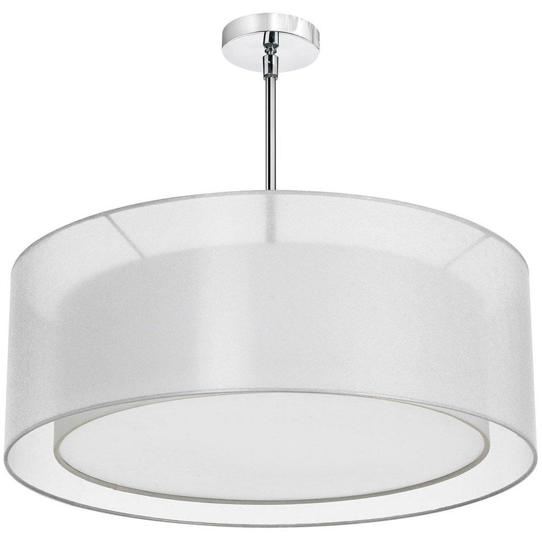 Polished Chrome with Organza Shade in Shade Chandelier - LV LIGHTING