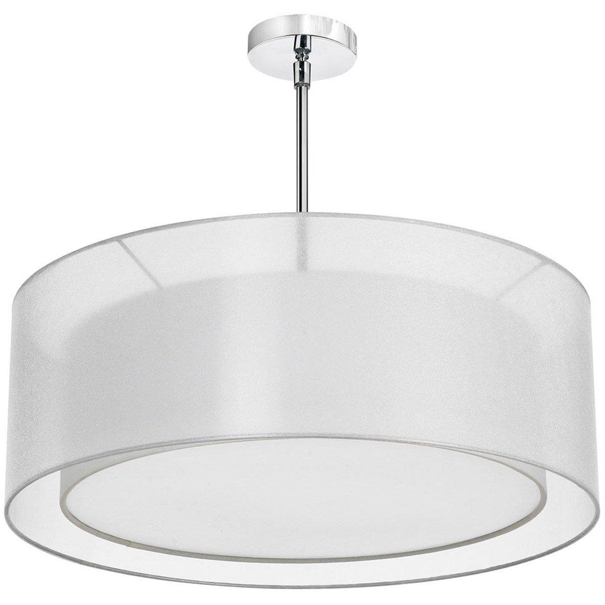 Polished Chrome with Organza Shade in Shade Chandelier - LV LIGHTING