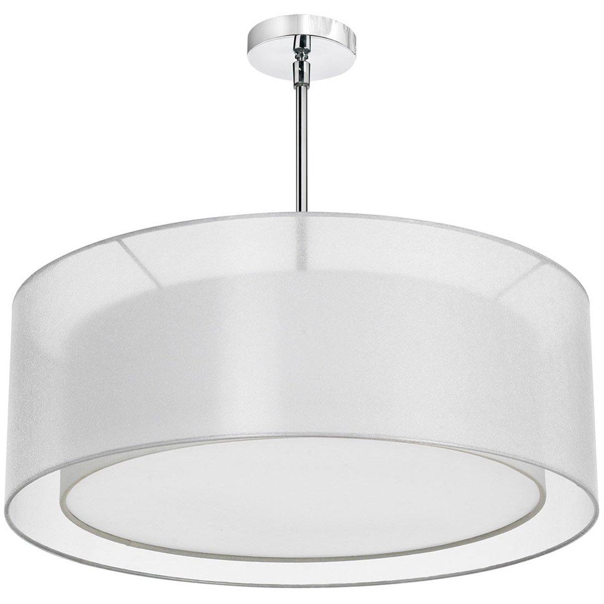 Polished Chrome with Organza Shade in Shade Chandelier - LV LIGHTING