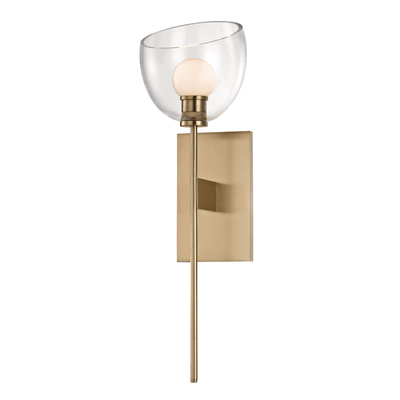 Steel Rod with Clear Slanted Glass Shade Wall Sconce - LV LIGHTING