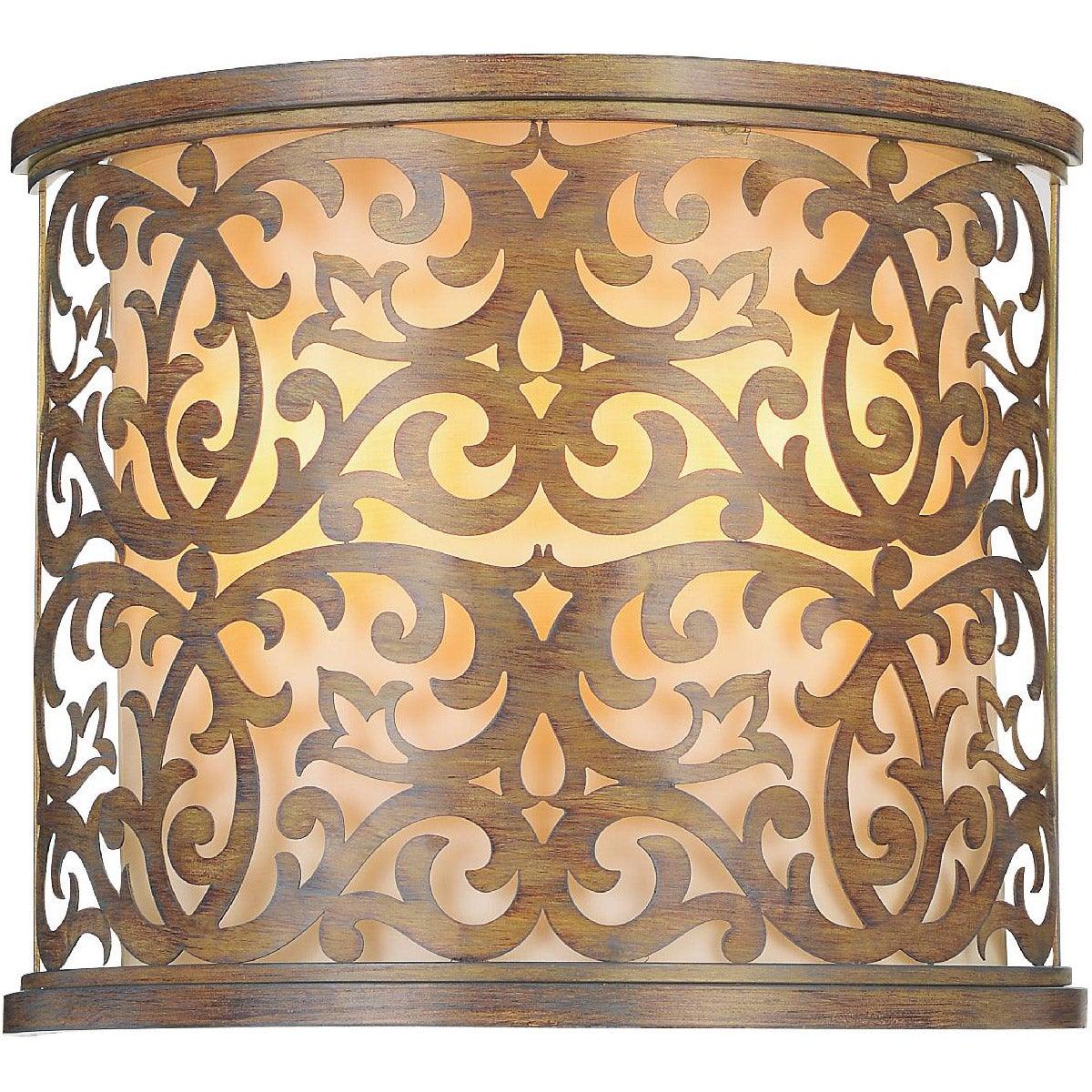Brushed Chocolate Patterned Frame Wall Sconce - LV LIGHTING