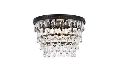 Steel Frame with Clear Crystal Drop Wal Sconce - LV LIGHTING