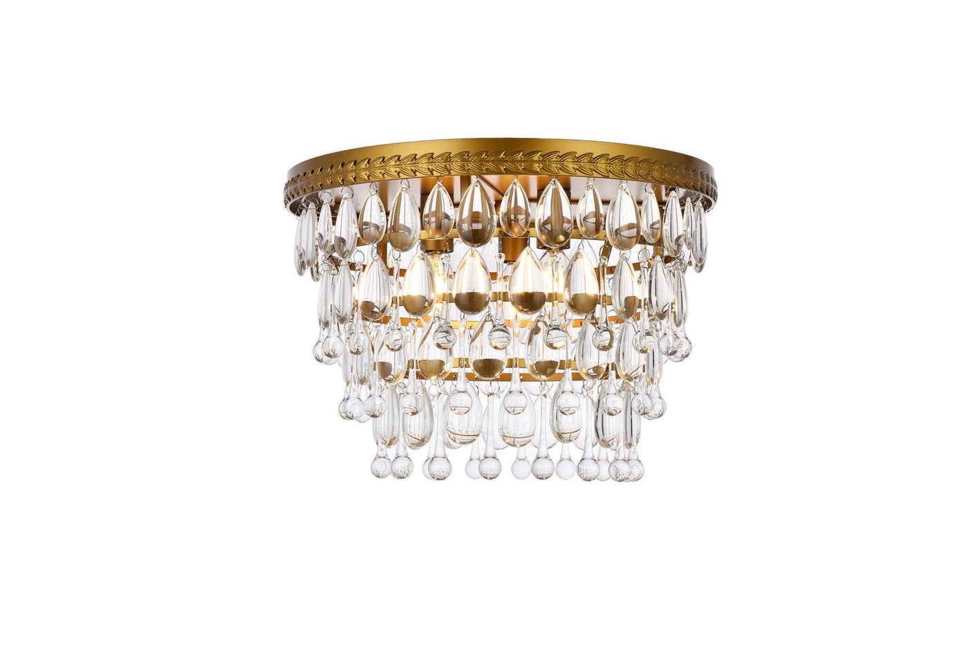 Steel Frame with Clear Crystal Drop Wal Sconce - LV LIGHTING