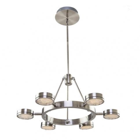 LED Black Pearl Nickel Frame with Glass Raw Crystal Shape Diffuser Chandelier - LV LIGHTING