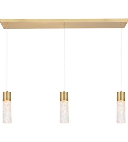 LED Gold with Clear Glass Tripple Pendant - LV LIGHTING