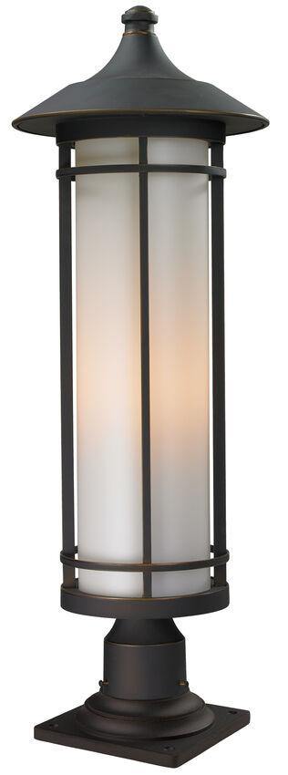 Aluminum with Cylindrical Matte Opal Glass Shade Outdoor Pier Mount - LV LIGHTING