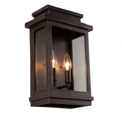Steel Rectangular Frame with Clear Glass Shade Outdoor Wall Sconce