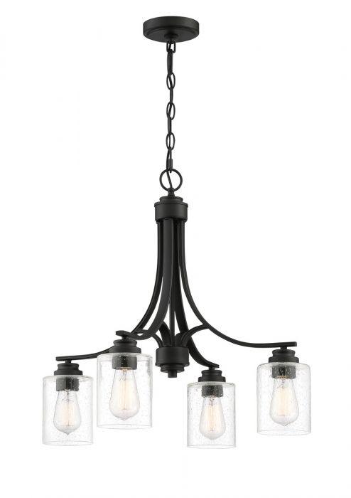 Steel Arms with Cylindrical Glass Shade Chandelier - LV LIGHTING