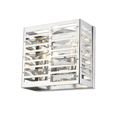 Chrome with Crystal Rectangle Wall Sconce - LV LIGHTING