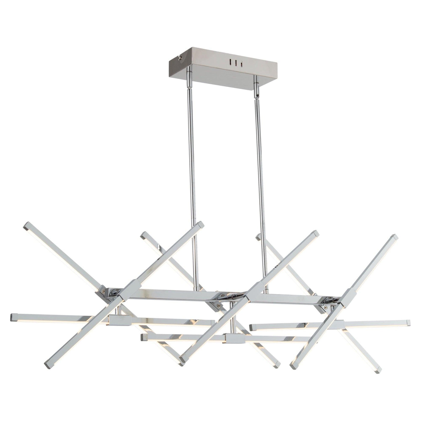 LED Chrome with Square Arm Adjustable Angle Linear Chandelier - LV LIGHTING