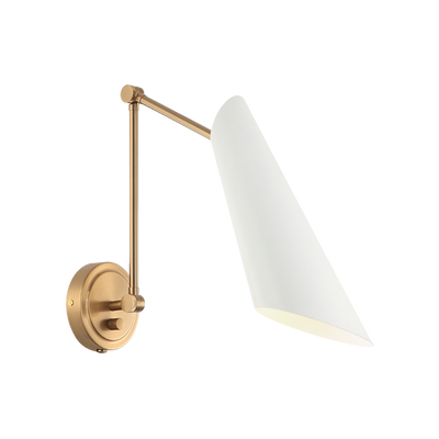 Steel Frame with Adjustable Arm and Cone Shade Wall Sconce