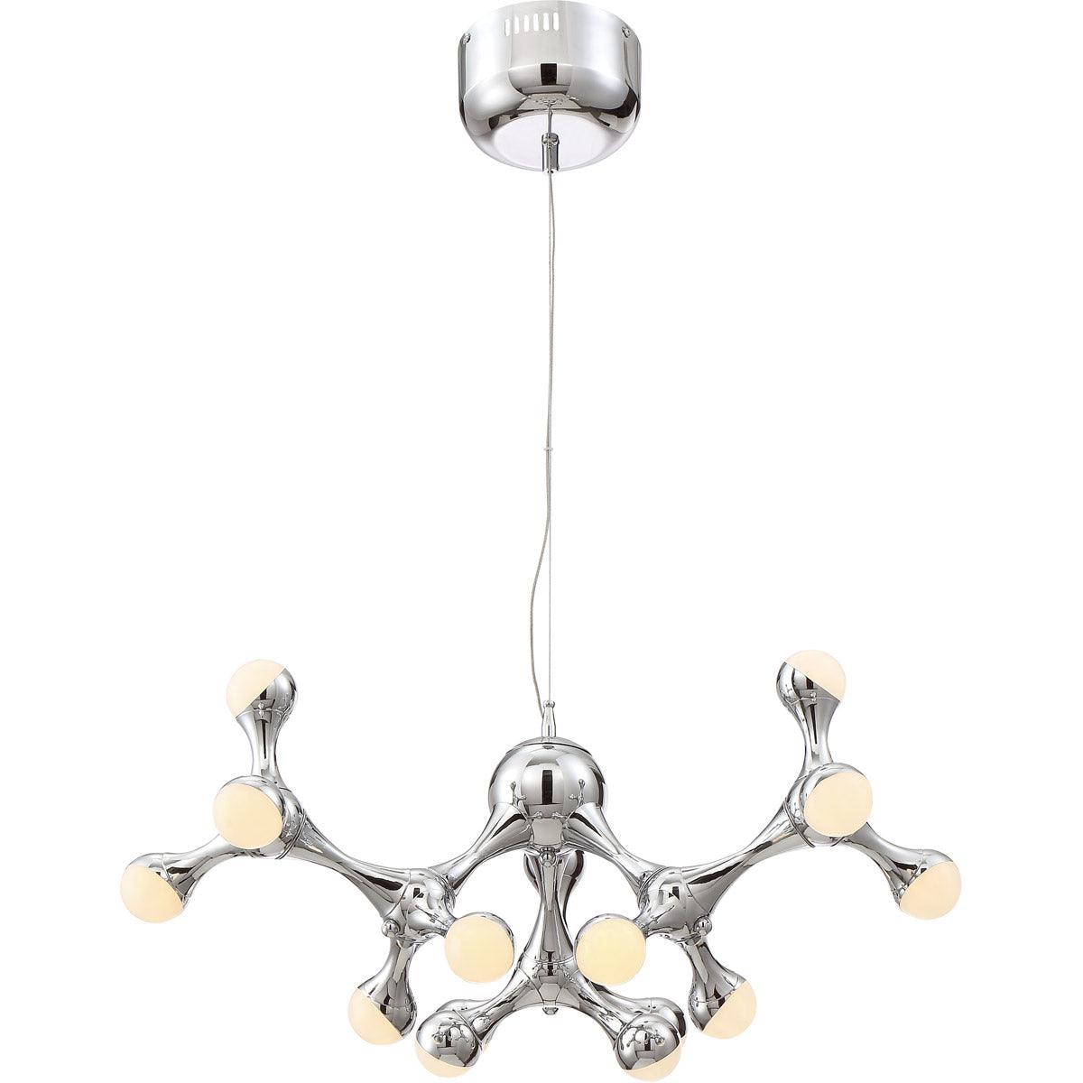 LED Chrome Molecule Frame with Acrylic Diffuser Chandelier - LV LIGHTING