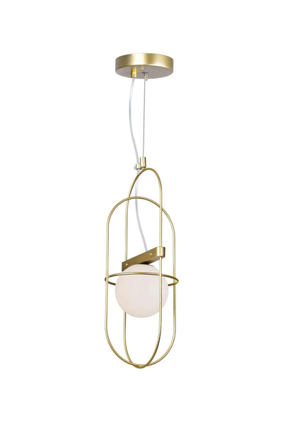 Medallion Gold with Frosted Shade Single Light Pendant - LV LIGHTING