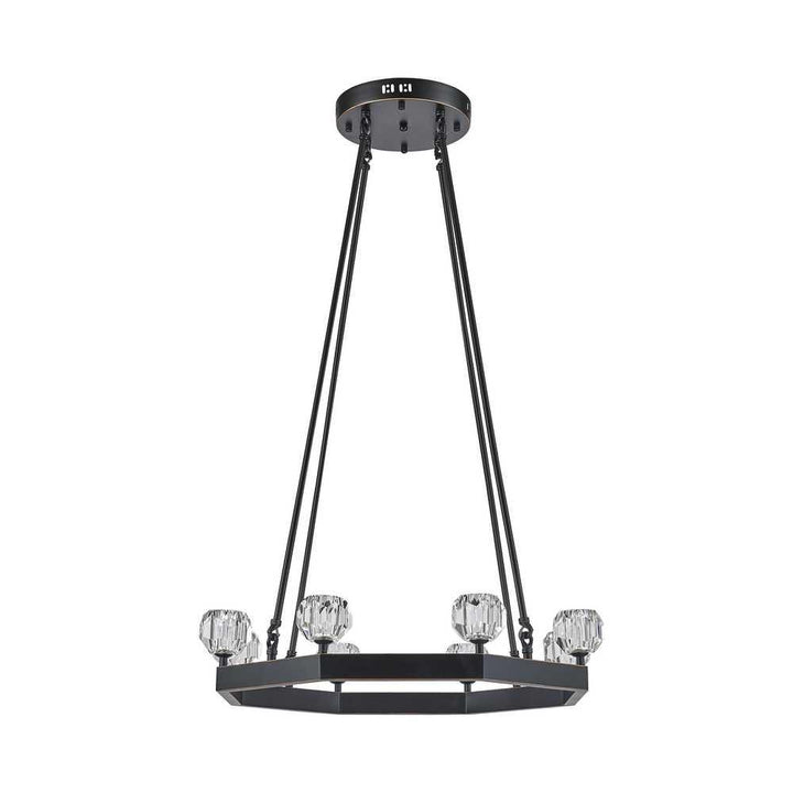 Bronze with Crystal Hex Pendant - LV LIGHTING