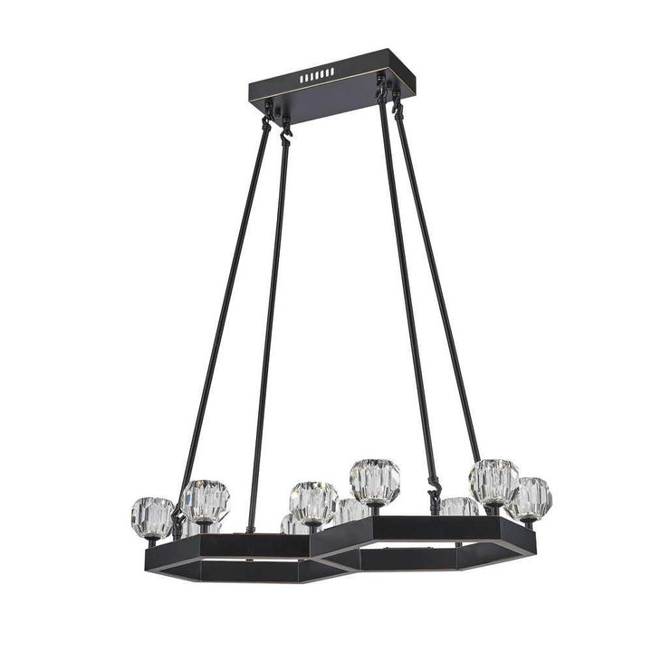 Bronze with Crystal Hex Pendant - LV LIGHTING