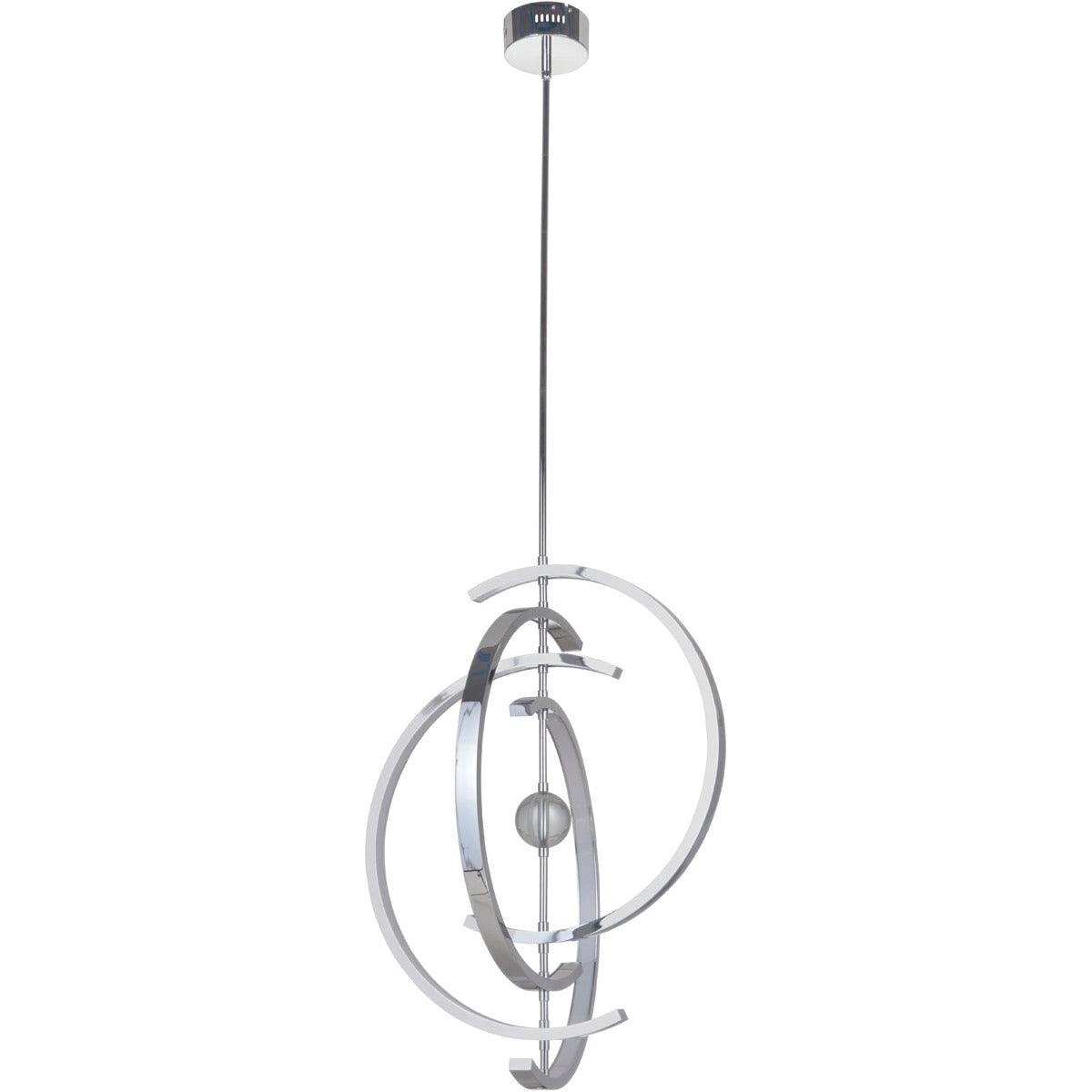 LED Chrome Triple Ring with Acrylic Diffuser Chandelier - LV LIGHTING