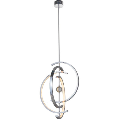 LED Chrome Triple Ring with Acrylic Diffuser Chandelier - LV LIGHTING