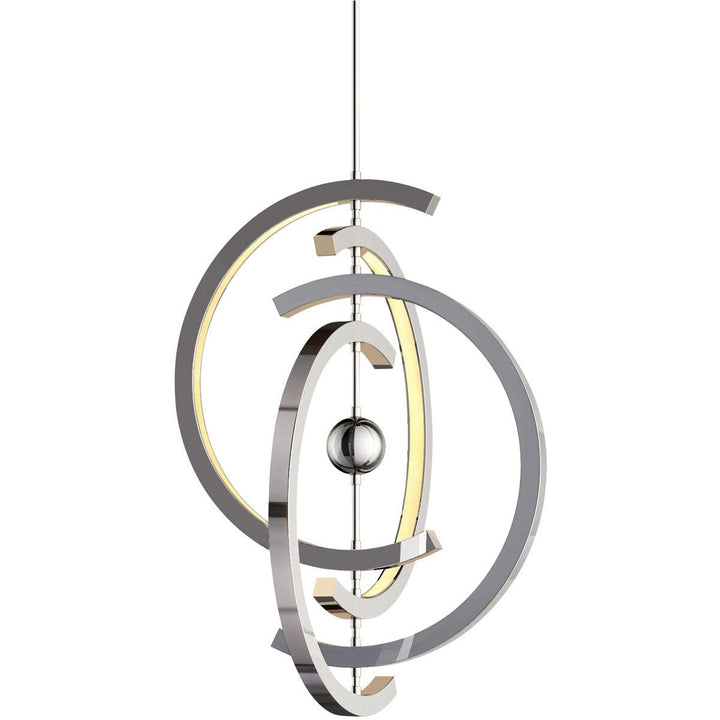 LED Chrome Triple Ring with Acrylic Diffuser Chandelier - LV LIGHTING