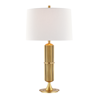 Steel Robust Column Base with Fabric Shade Table Lamp