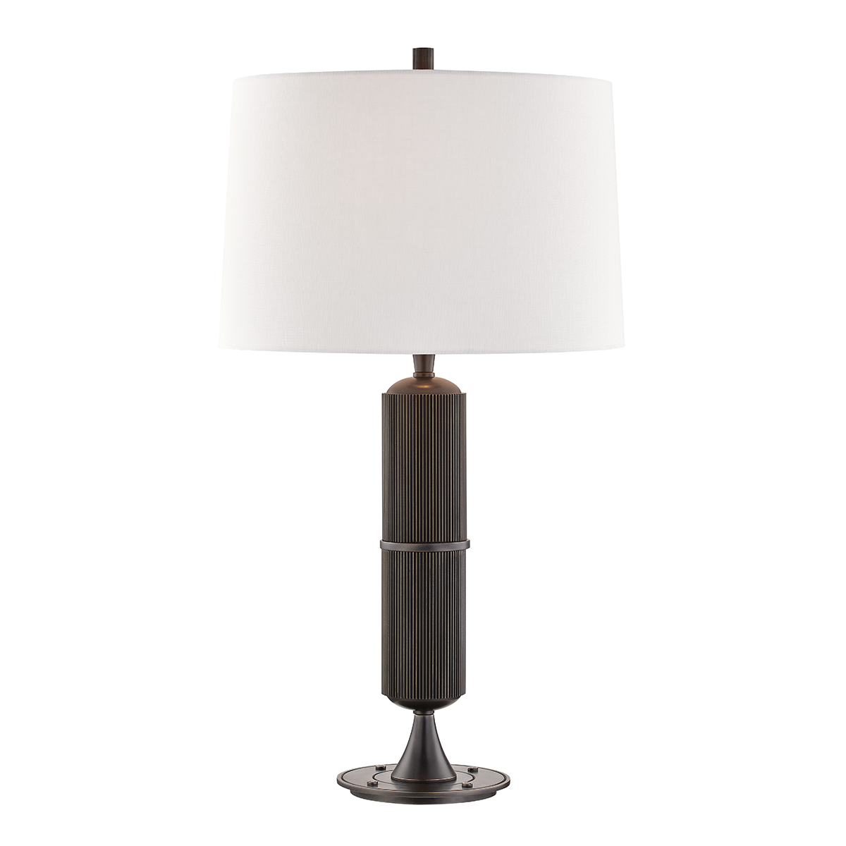 Steel Robust Column Base with Fabric Shade Table Lamp