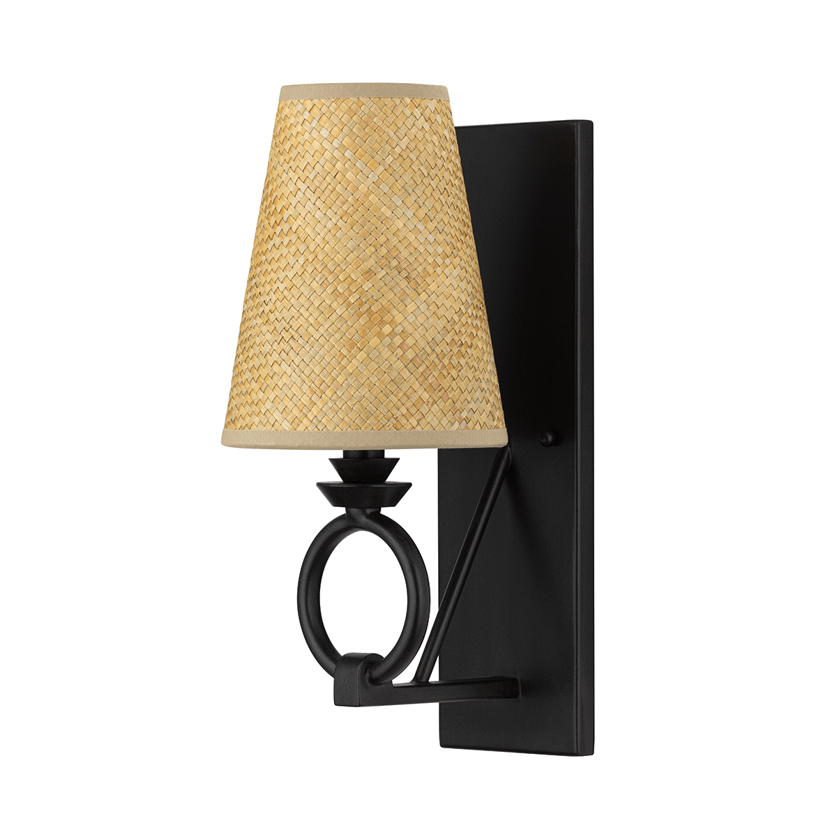 Steel Arm with Buri Shade Wall Sconce - LV LIGHTING