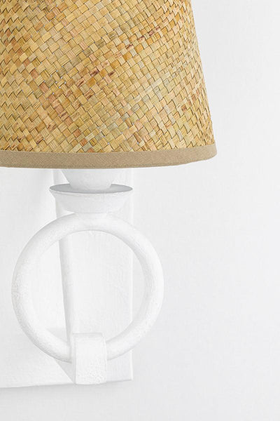 Steel Arm with Buri Shade Wall Sconce - LV LIGHTING