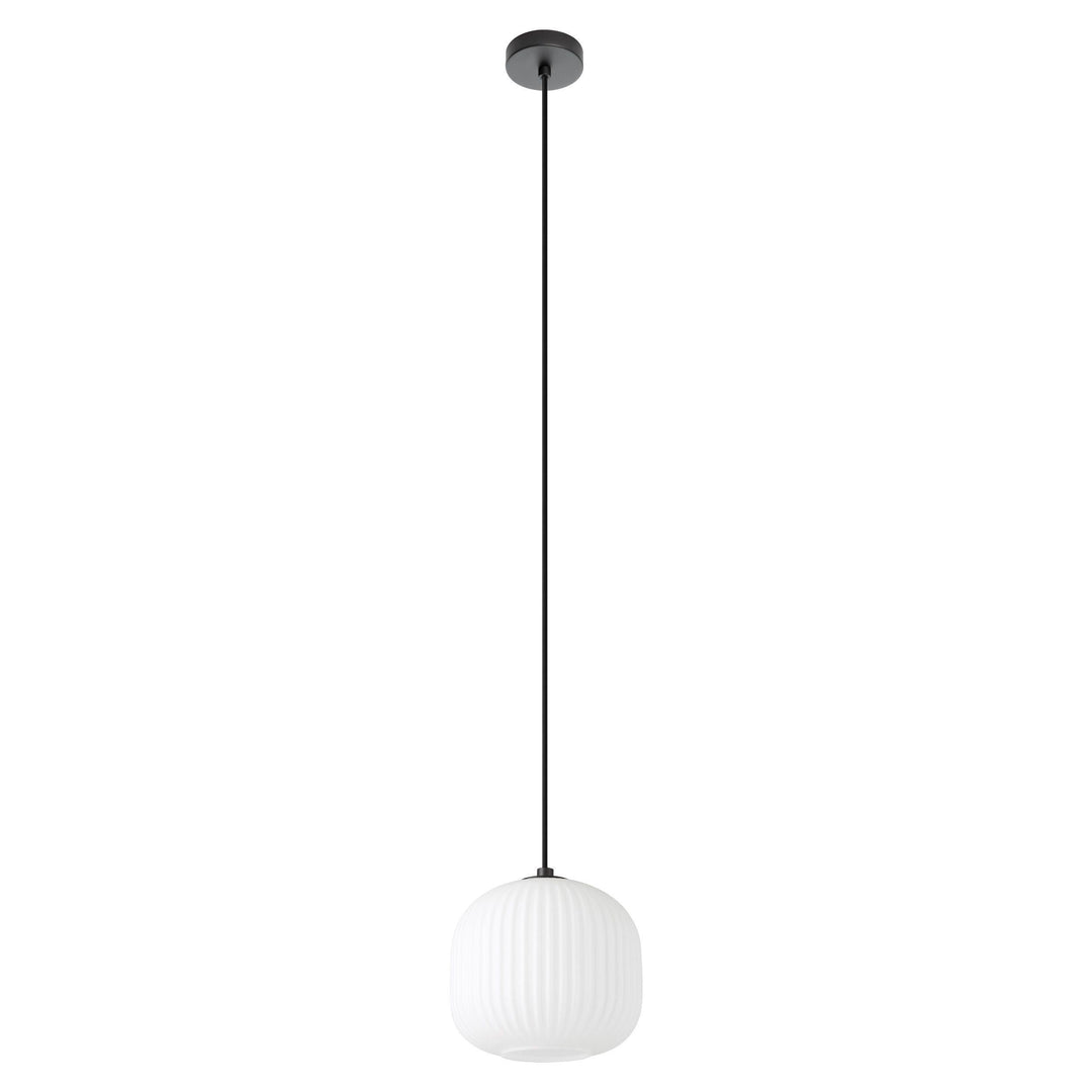 Black with White Shade Pendant - LV LIGHTING
