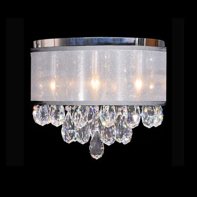 Chrome with Crystal Frosted Shade Flush Mount - LV LIGHTING