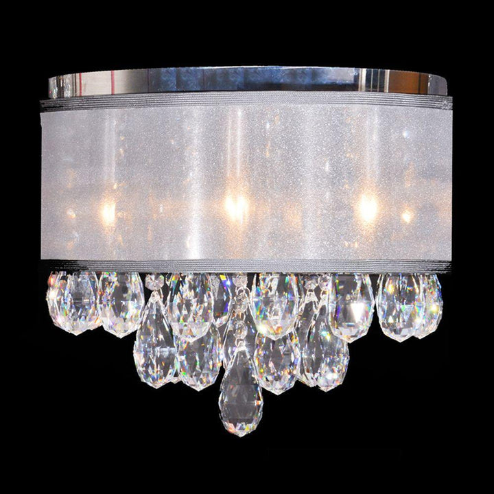 Chrome with Crystal Frosted Shade Flush Mount - LV LIGHTING