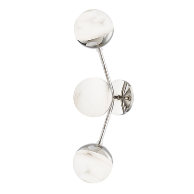 Steel with Alabaster Glass Globe Wall Sconce