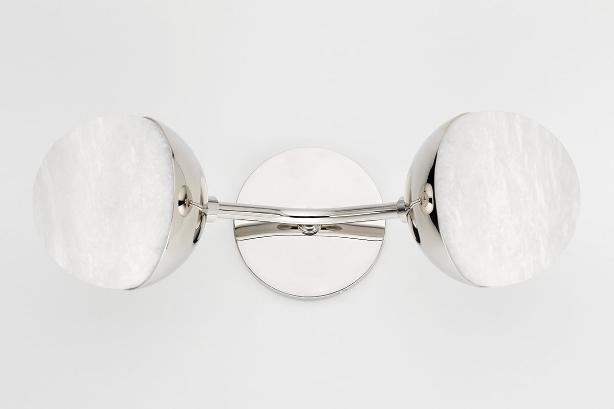 Steel with Alabaster Glass Globe Wall Sconce