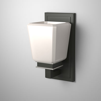 Steel Frame with Rectangular Glass Wall Sconce