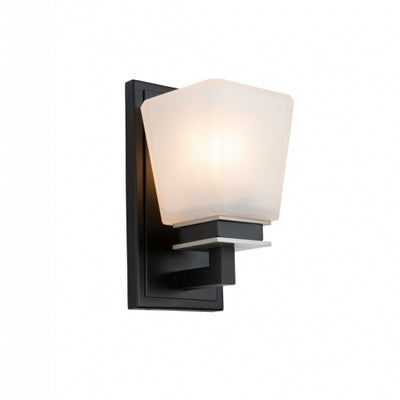 Steel Frame with Rectangular Glass Wall Sconce