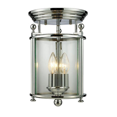 Steel Frame with Clear Glass Shade Flush Mount - LV LIGHTING