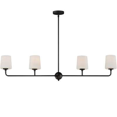 Steel Arm with Satin White Glass Shade Linear Pendant - LV LIGHTING
