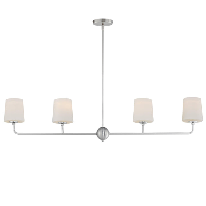 Steel Arm with Satin White Glass Shade Linear Pendant - LV LIGHTING