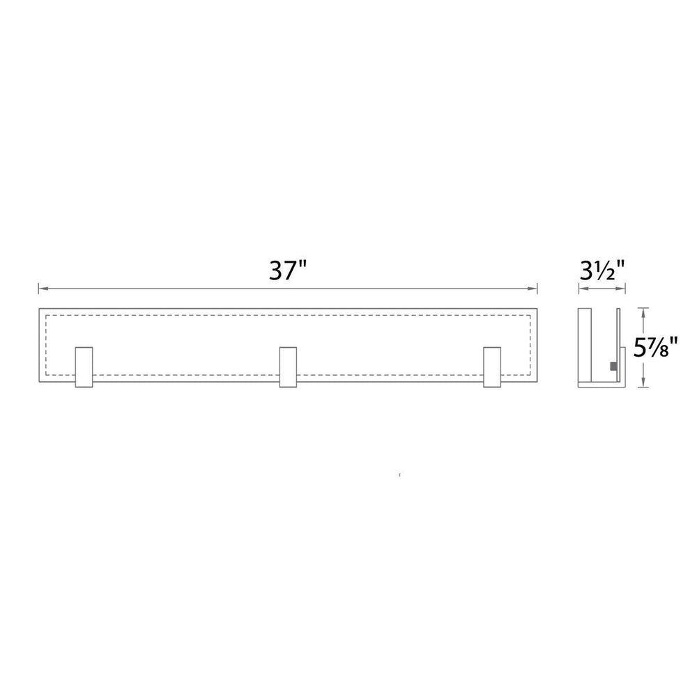 LED Brushed Nickel Frame with Silk Screen Glass Diffuser Vanity Light - LV LIGHTING