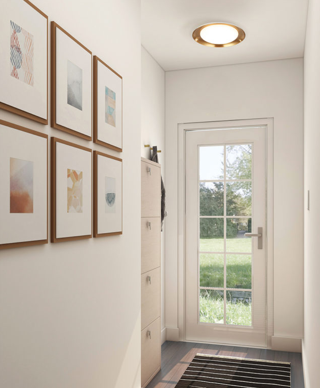 Lalonde - LED Steel Disk Frame with White Acrylic Diffuser Flush Mount by Matteo Lighting - view 7