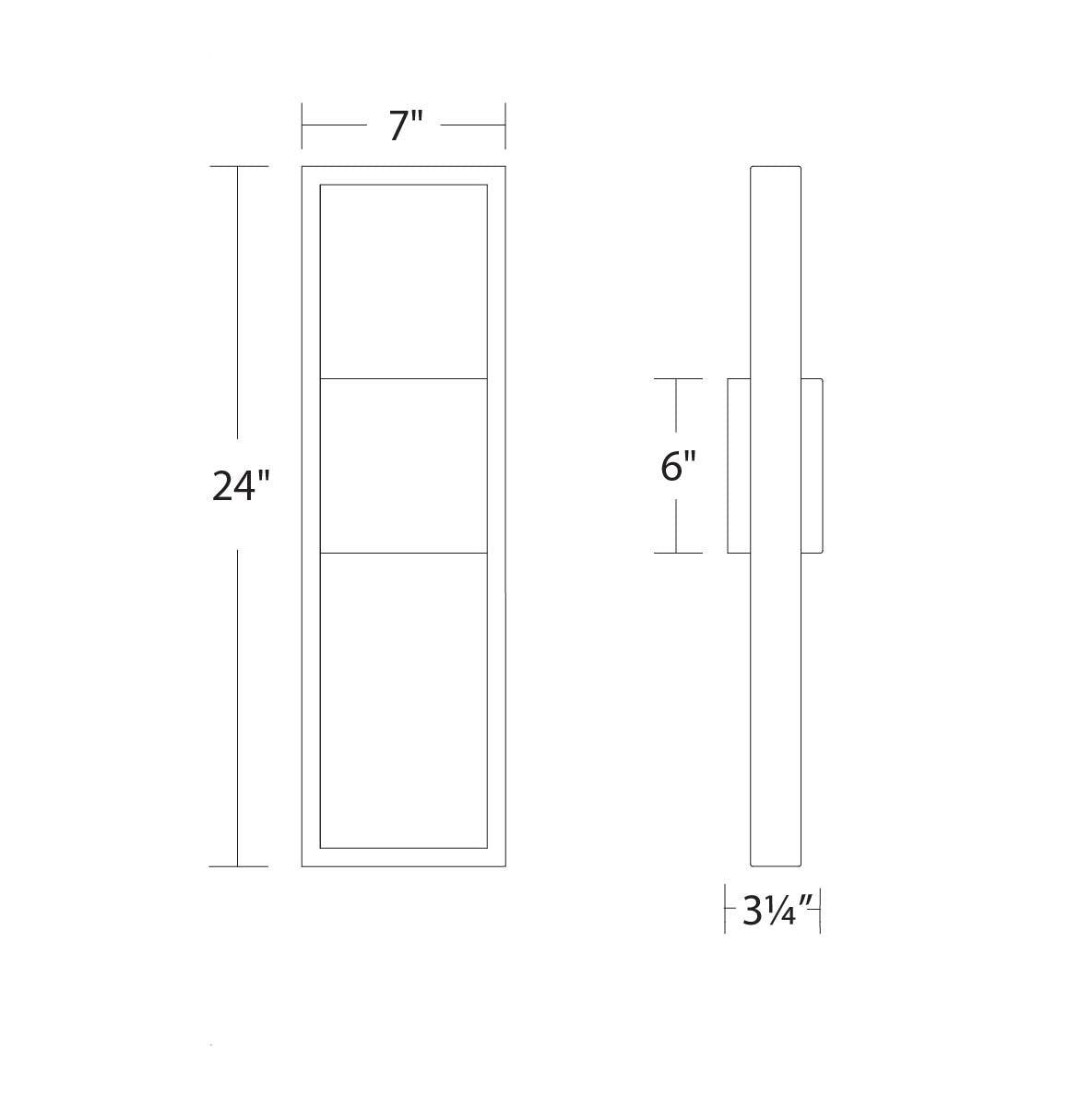 LED Black Aluminum Frame Rectangular Outdoor Wall Sconce - LV LIGHTING
