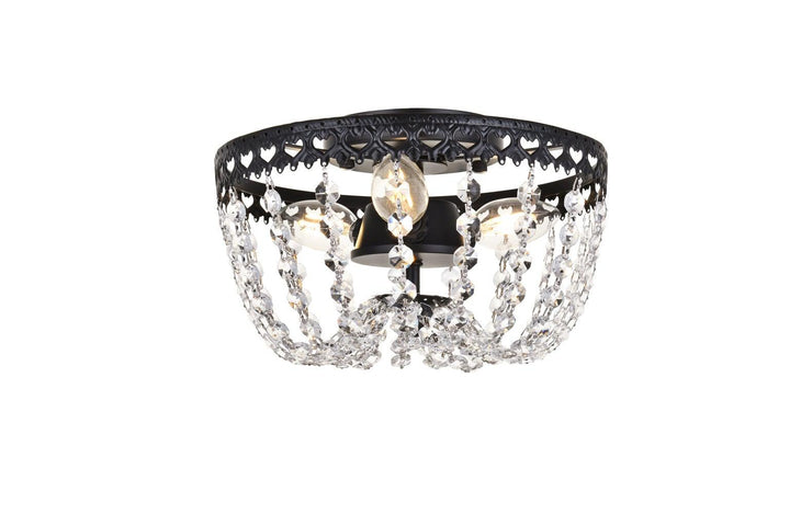 Chrome with Crystal Flush Mount - LV LIGHTING