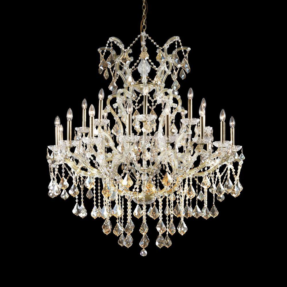 Steel with Crystal Drop and Strand Chandelier - LV LIGHTING