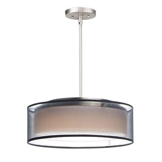 LED Fabric Shade with Acrylic Diffuser Pendant - LV LIGHTING