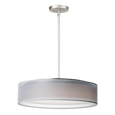 LED Fabric Shade with Acrylic Diffuser Pendant - LV LIGHTING