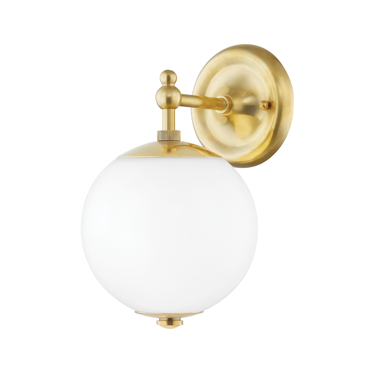 Steel with Opal Glass Globe Shade Wall Sconce