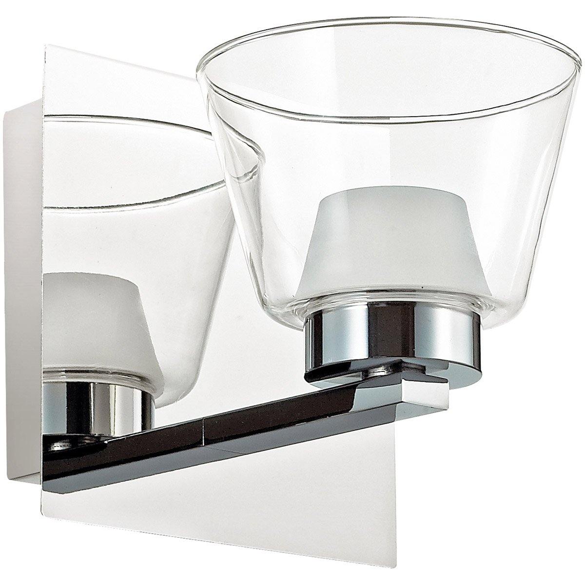 LED Polished Chrome with Clear Glass Shade Wall Sconce - LV LIGHTING