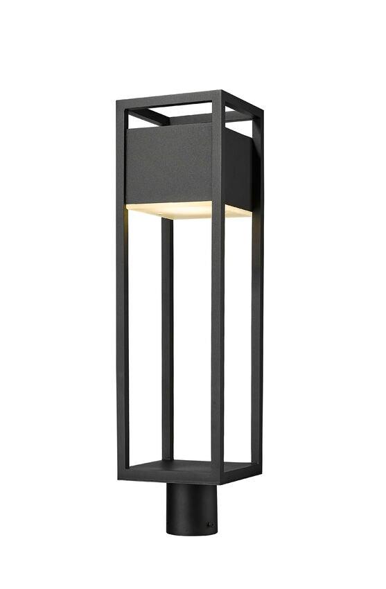 LED Black Aluminum Caged Outdoor Post Light - LV LIGHTING
