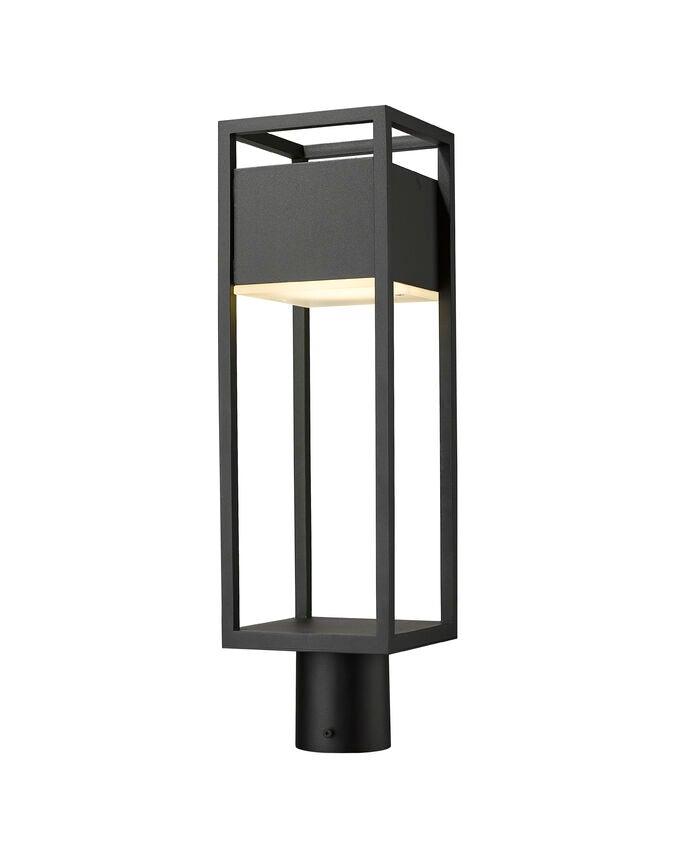 LED Black Aluminum Caged Outdoor Post Light - LV LIGHTING